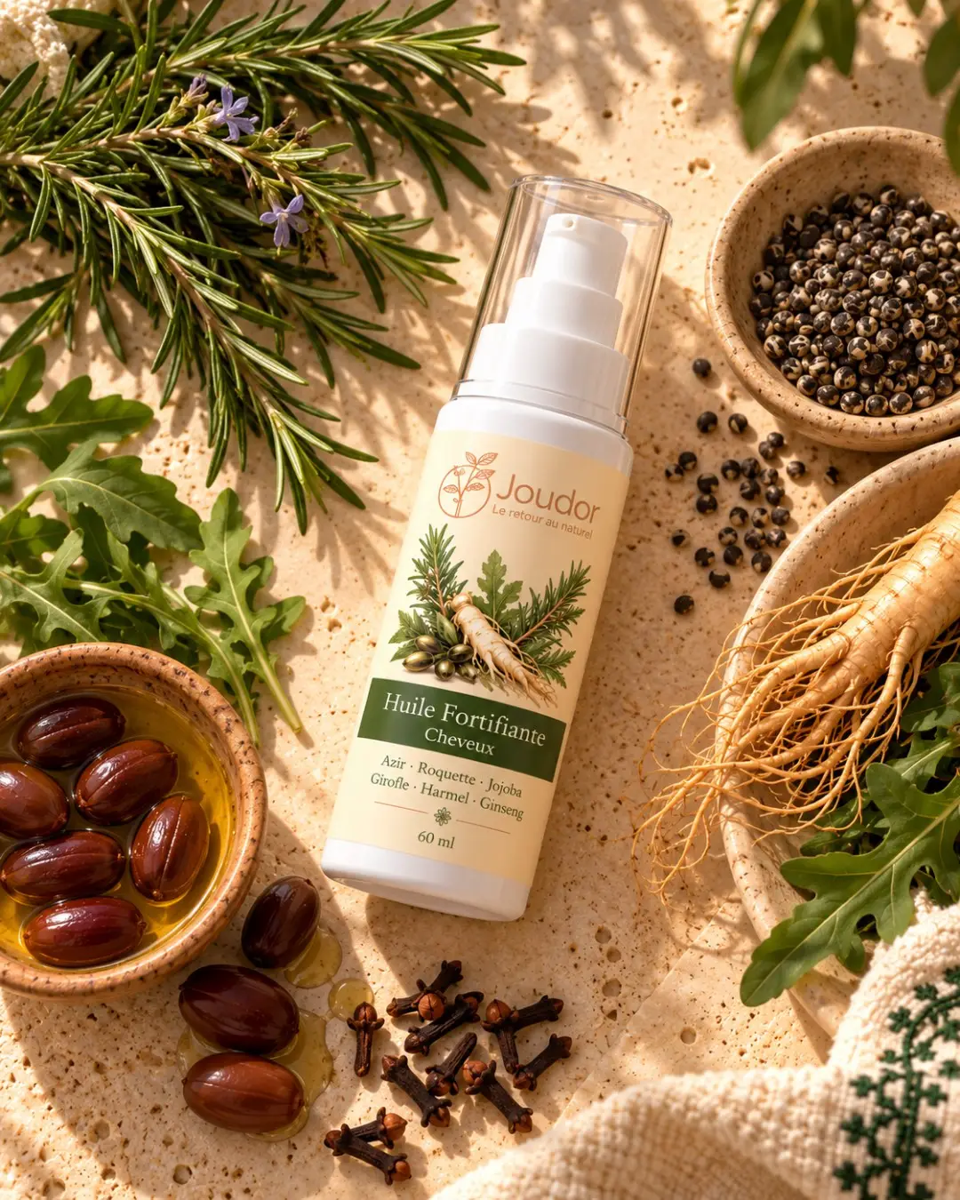 Huile fortifiante JOUDOR 60 ml : ingrédients