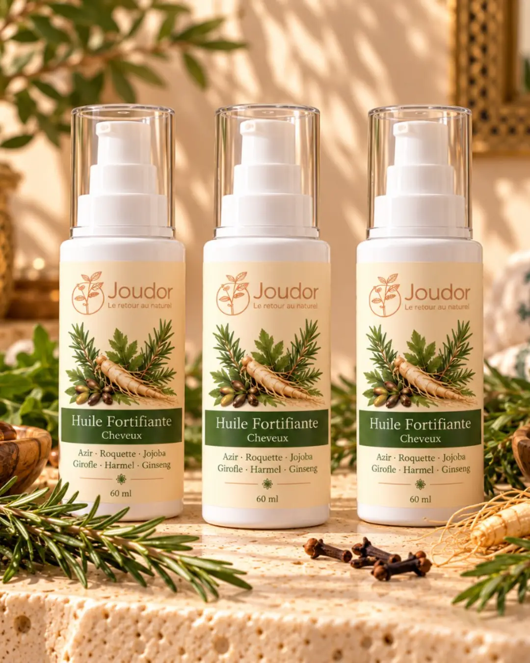 Huile fortifiante JOUDOR 60 ml : packs 1, 2 et 3 flacons