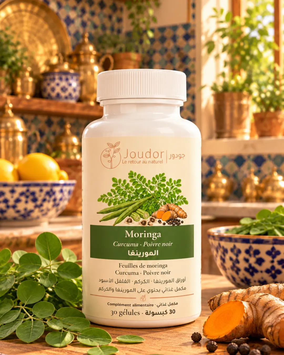 Moringa JOUDOR 30 gélules : Ghita tient le flacon